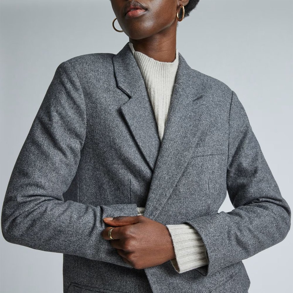 Everlane Oversized Herringbone Blazer